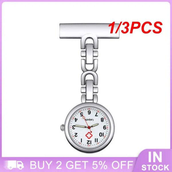 1/3PCS Pocket Watch Stainless Steel Unisex Stylish Lapel Nurse Watch Unisex Watch Popular Luminous Fashion Accessory