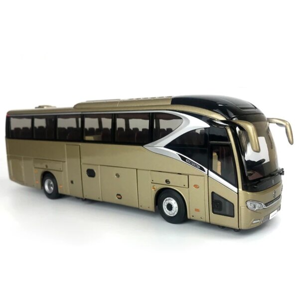 1:42 Scale Original Xiamen Golden Travel Bus Jinlong XML6129 Navigator Alloy Bus Model Diecast Toy Gift Souvenir Ornament