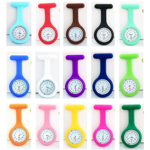 100pcs New Silicone Tape Male and Female Nurse Watch Advertisement Gift Hanging Watch Hot Sale Chest Watch