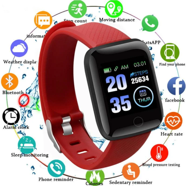 116 Plus Smart Watch 1.3 Inch Tft Color Screen Waterproof Sports Fitness Activity Tracker Heart Rate Monitor Fitness Tracker