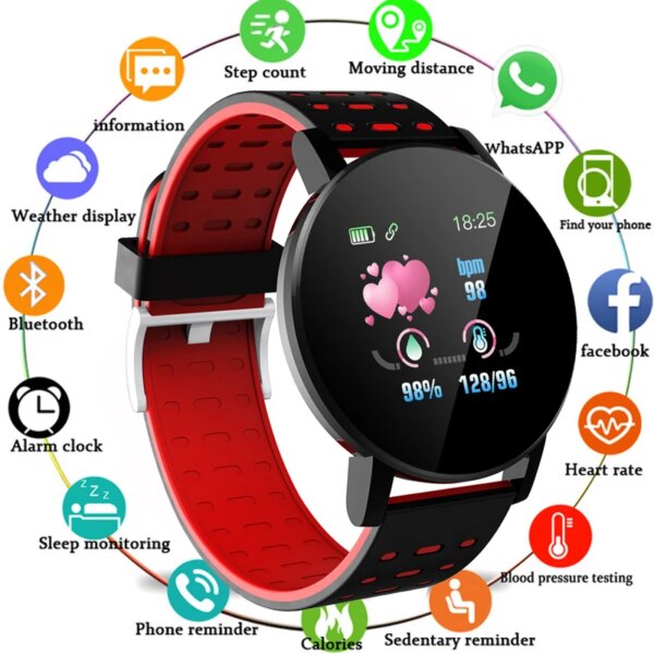 119s smartwatch bluetooth men's smart watch blood pressure woman band smart watch sports fitness tracker watch for android ios