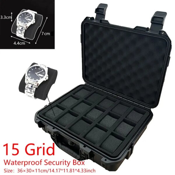 15 Slot  Plastic Watch Case Portable Waterproof Watch Case Is Used To Store Watches Tool Box