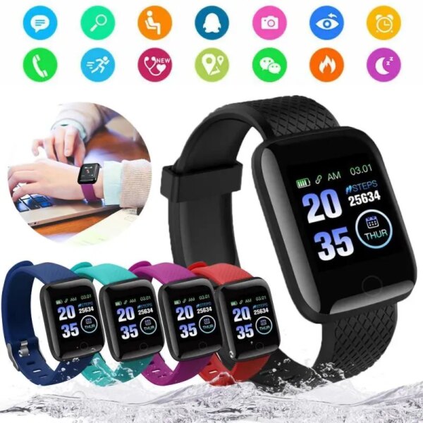 116plu Smart Watch Men Blood Pressure Waterproof Smartwatch Women Heart Rate Monitor Fitness Tracker Watch Sport For Android IOS