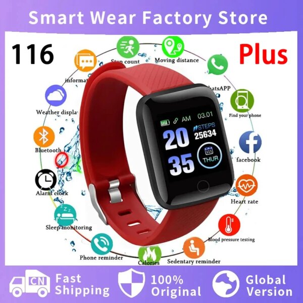 116 Plus Smart Watch Fitness Tracker Smartwatch Heart Rate Monitor Waterproof Sports Watches D13 for Men Women PK Y68 D20 2023