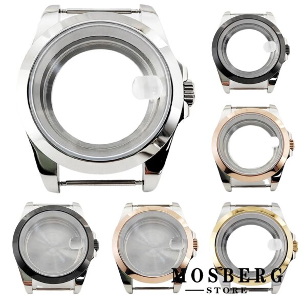 40mm Watch Case Stainless Steel Sapphire Glass For NH35 NH36 ETA2824 PT5000 ST2130 Watches Automatic Movement Part