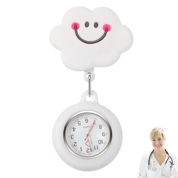 Cute Cat Paw Nurse Watch Brooch Silicone With Clip Retractable Telescopic Health Care Nurse Doctor Paramedic Medical Pocket