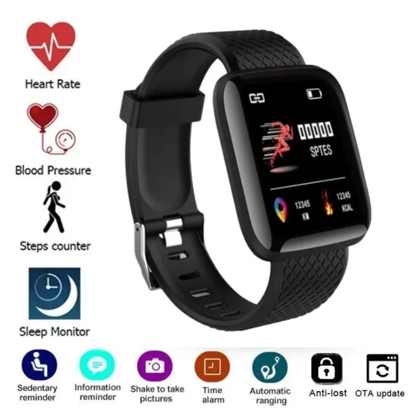 116plu Smart Watch Men Blood Pressure Waterproof Smartwatch Women Heart Rate Monitor Fitness Tracker Watch Sport For Android IOS