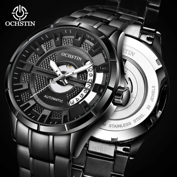 OCHSTIN Auto Date Man Wristwatch Automatic Mechanical Male Clock Top Brand Luxury Sport Military Stainless Steel Men Watch 62023