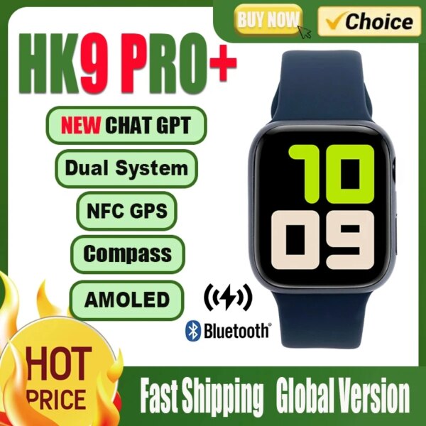 HK9 Pro Plus Gen3 AMOLED Smart Watch Men Women Series 9 ChatGPT Smartwatch 2GB ROM Gesture Touch Dynamic Island for Android IOS