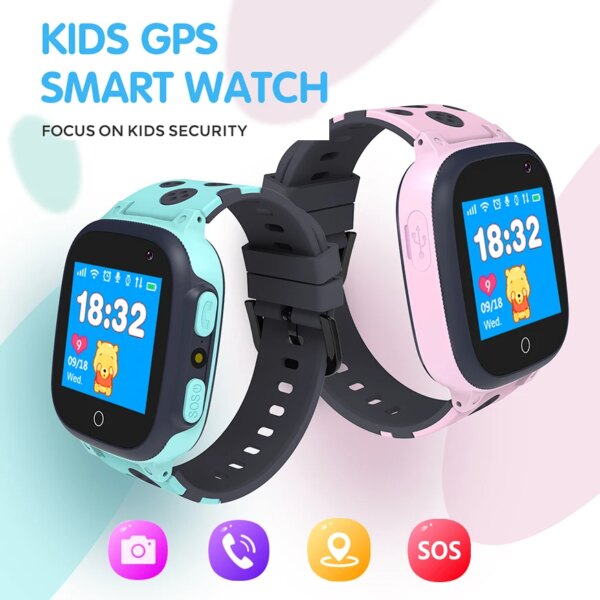 New in Smartwatch Clock SIM Card Kids Watches Child Smart Watch Location Track Call Kids Smart Watch For Children SOS Waterproof