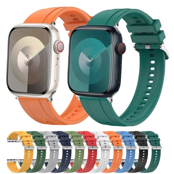 Silicone strap For Apple Watch bands 44mm 40mm 45mm 41mm 38mm 42mm belt bracelet iWatch series se 9 8 7 6 5 3 ultra 2 band 49mm