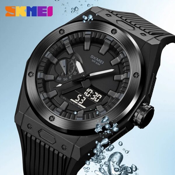 SKMEI 2103 New Sport Watch Men LED Digital Watch 3 Time Chrono Digital Wristwatches 50m Waterproof Alarm Clock relogio masculino