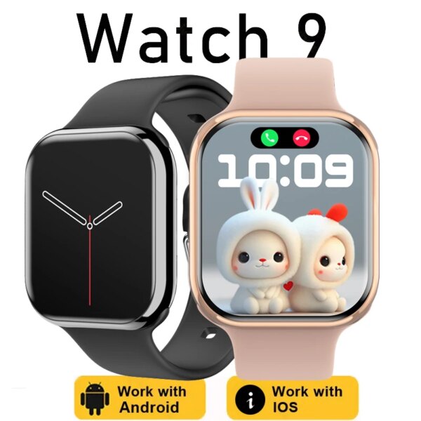 NEW Smart Watch 9 NFC BT Call Heart Rate Sport Fitness Waterproof Amoled Screen Wireless Charging 450Mah Men Women For IWO Watch