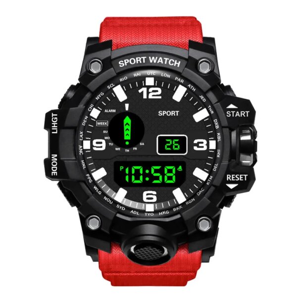 YIKAZE Men's LED Digital Watch Men Sport Watches Fitness Electronic Watch Multifunction Military Sports Watches Clock Kids Gifts