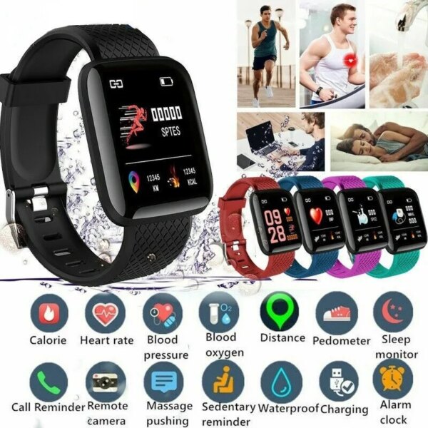 116plu Smart Watch Men Blood Pressure Waterproof Smartwatch Women Heart Rate Monitor Fitness Tracker Watch Sport For Android IOS