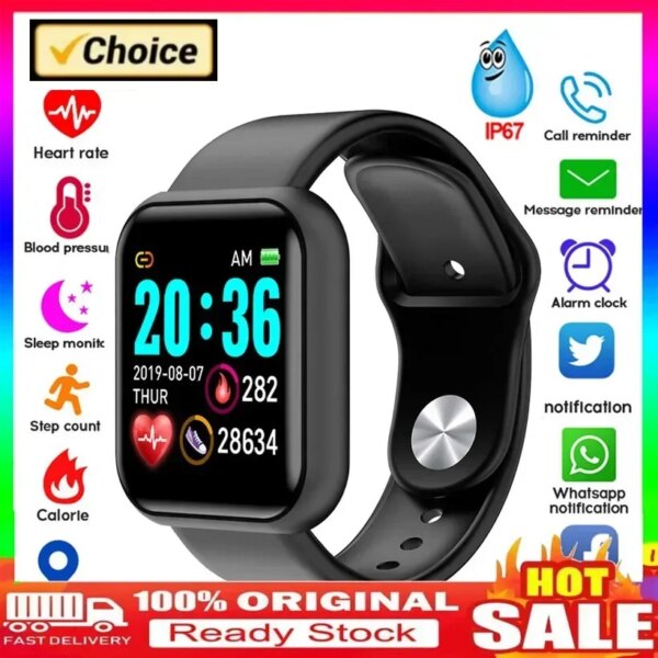 Y68 Smart Watch Color Screen Step Counting Multi Sport Mode Message Reminder Photography Music Remote Control Smart Band