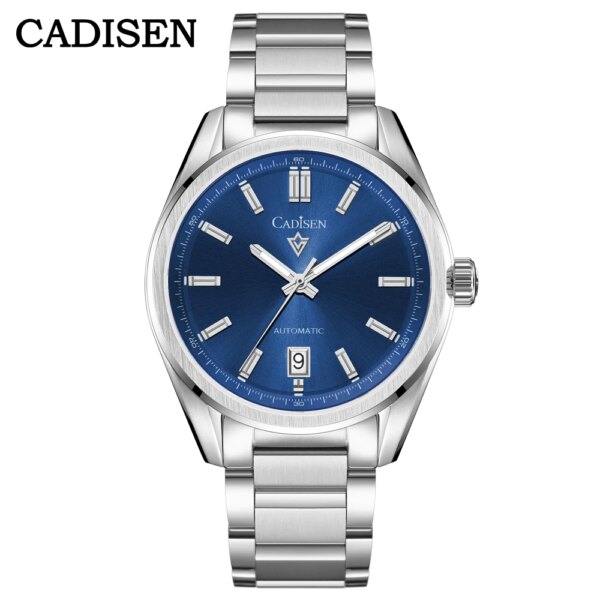 CADISEN New Luminous Men Automatic Mechanical Watches NH35 Sapphire Stainless Steel AR Coating 10Bar Clock Green Watch for Men