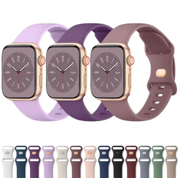 Soft Silicone Band for Apple Watch 9 8 7 6 5 4 3SE Strap Bracelet for iWatch Ultra 49mm 45mm 41mm 40mm 44mm 38mm 42mm Watch Band