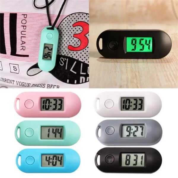 Digital Clock Silent Luminous Student Exam Study Library Pocket Electronic Watch ABS Green Backlight LCD Display Mini Portable