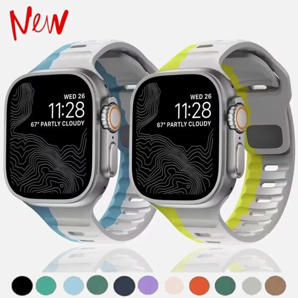 Soft Silicone Strap For Apple Watch Band Ultra 2 49mm 44mm 45mm 42mm 41mm 42mm sport Watchband iwatch Serise 5 6 7 8 9 bracelet