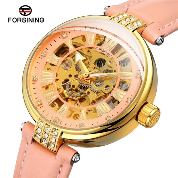 FORSINING Women Wristwatch Classic Female Clock Top Brand Luxury Original Automatic Mechanical Waterproof Girl Lady Watch 8175