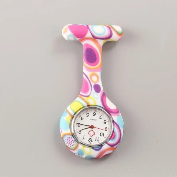 1pc Doctor Nurse Pocket Watch Women Printed Silicone Watch Multi-color Gift Watches Fob Watches