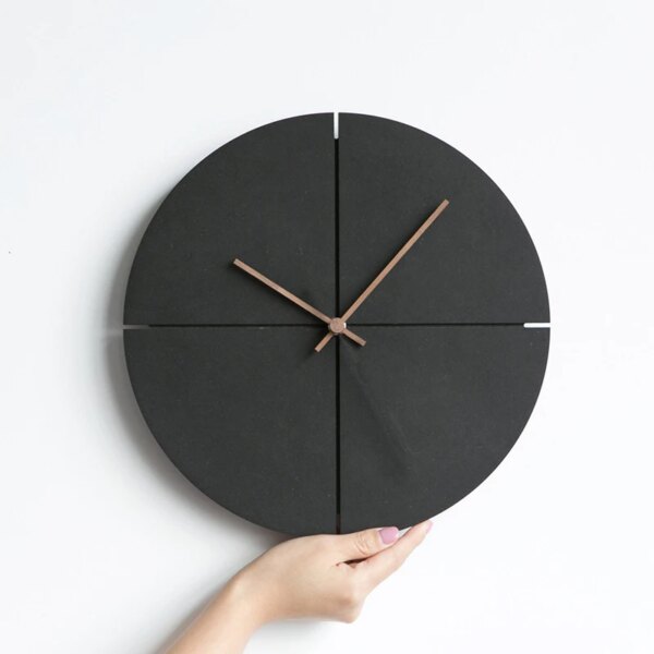 1x Scandinavian Minimalist Wooden Wall Clock Living Room Personality Home Watch Silent Wall Clock Home Decoration