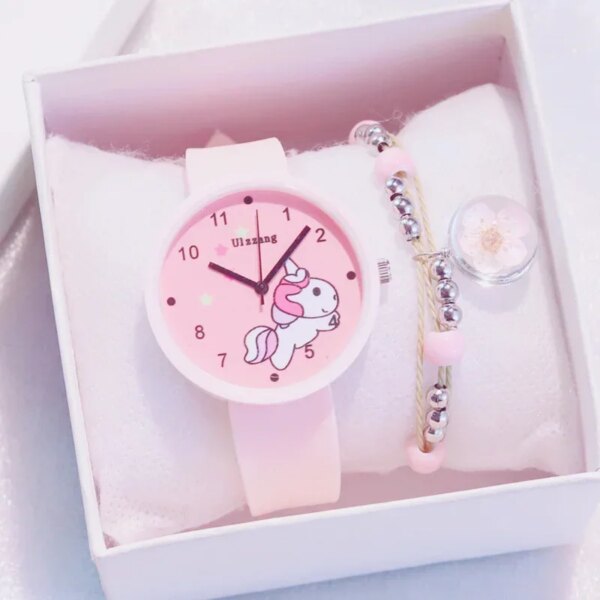 2022 New 1PC 4Colors Children's Watches Princess Pointer Unicorn Watch Kids Watches Christmas Birthday Gift Present