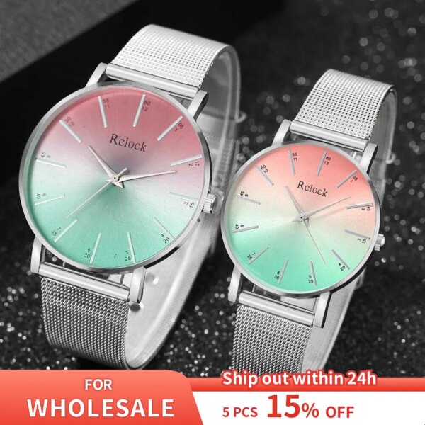 2023 New Couple Simple Watch Fashion Wristwatches For Women And Man Stainless Mesh Quartz Clcok Watch