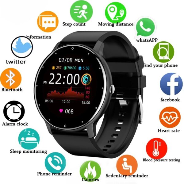 2023 New Smart Watch Women Men Full Touch Screen Bluetooth 5.2 Call Waterproof Watches Sports Fitness Tracker Factory IP67 ZL02