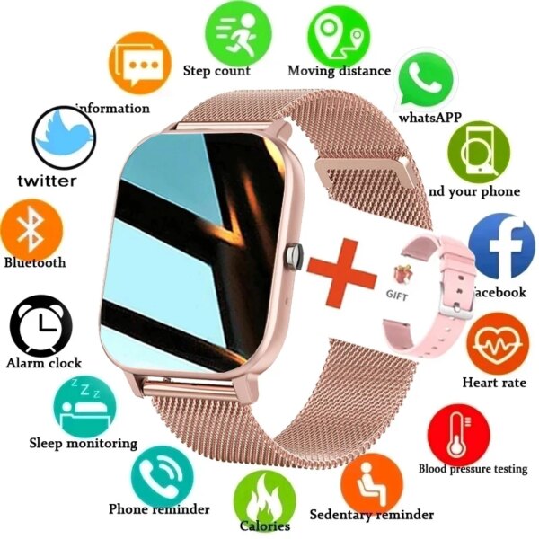 2023 New Women Bluetooth Call Smartwatch For Men HD Custom Dial Touch Screen Bluetooth Music Fitness Sports Smart Watch Ladies