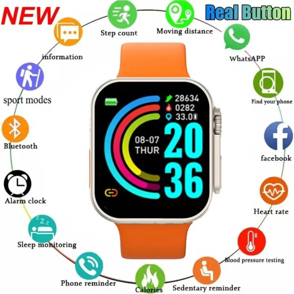 2023 Smart Watch Men Blood Pressure Waterproof Smartwatch Women Heart Rate Monitor Fitness Tracker Watch Sport For Android IOS