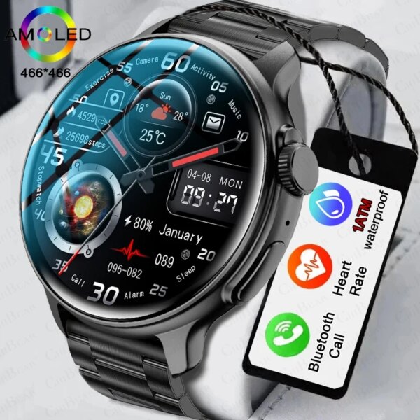 2024 For Huawei Xiaomi AMOLED Smart Watch Men Women Screen Always Display Time 1ATM Waterproof 1.43inch Voice Calling Smartwatch