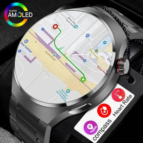 2024 New For Android IOS GT4 Pro Smart Watch Men NFC GPS Tracker AMOLED 360*360 HD Screen Heart Rate Bluetooth Call SmartWatch