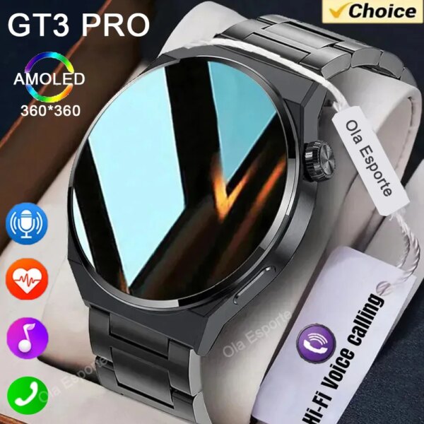 2024 New GPS Smart Watch Men GT4 Pro 360*360 HD Screen Heart rate Bluetooth Call NFC IP68 Waterproof DIY Dials Smartwatch PK Gt3