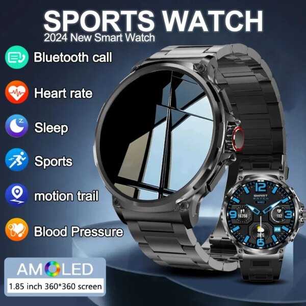 2024 New GPS Track HD Bluetooth Talk Smart Watch Men 710 mAh Large Battery 400+Dial IP68 Waterproof Smartwatch for Huawei Xiaomi