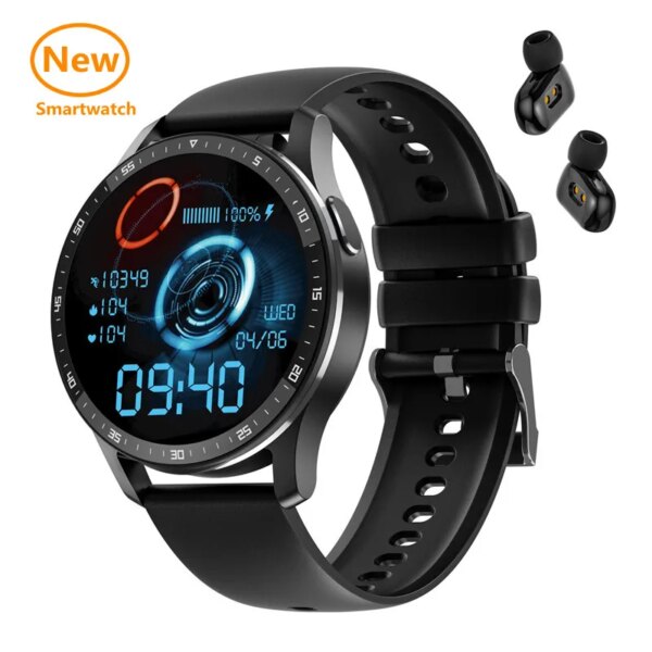 2024 New Men Smart Watch TWS Bluetooth Headset 2 In 1 Iwatch Buds Headset IP67 Waterproof Heart Rate Sports Fitness Tracker X7