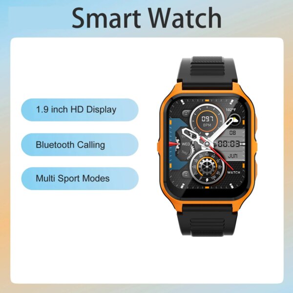 2024 New Smart Watch 1.9 Inch Screen Fitness Smart Watch Heart Rate Blood Oxygen Monitor Waterproof Watch For Men And Women