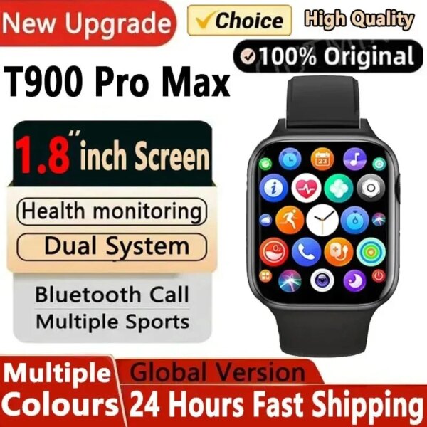 2024 New Smart Watch T900 Pro Max Series9 Smartwatch 1.8inch Bluetooth Call Heart Rate Women Men Series 8 Smartwatch PK Watch 9