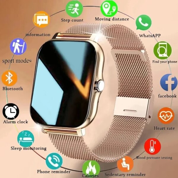 2024 New Smart Watch Women Bluetooth Call Watch Fitness Tracker Waterproof Sport Smart Clock Fashion Ladies Men Smartwatch Woman