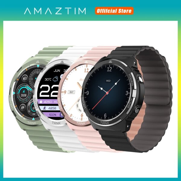 2024 Original KOSPET TANK S1 Smart Watch Women AOD AMOLED Watches 5ATM Waterproof Bluetooth Call Digital Smartwatches For Men