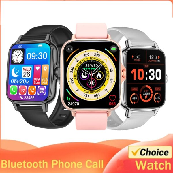 2024 Smart Watch Men Women 1.73 Inch Screen Sports Fitness Watches Bluetooth Call Digital GTS Smartwatch Wristwatch Gift Ladies