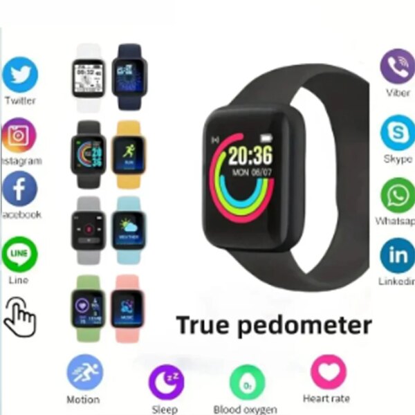 2024 Smartwatches Y68S Pro Real Stepcount Fitness Multi Function Step Connected Suitable Smart Watch Men Women Gift Kid Ladies