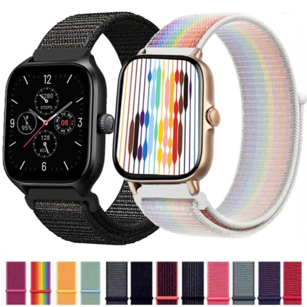 20mm 22mm Nylon Loop Band for Amazfit GTS/GTR 4 47mm/GTR 2/huawei Watch 3/4/GT2 Strap for Samsung Galaxy Watch 4/5/6 Belt Correa