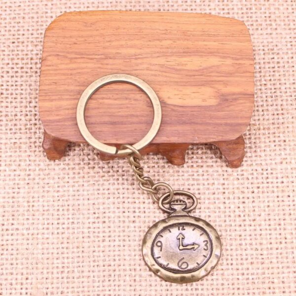 20pcs New Fashion Keychain 32x27mm pocket watch Pendants DIY Men Jewelry Car Key Chain Ring Holder Souvenir For Gift