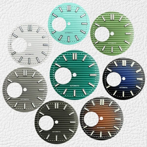 29.8mm Dial Green Luminous Watches Accessories for NH38 Automatic Movement Nautilus Modification With S Logo （1）