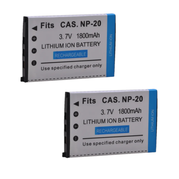 2Pcs NP-20 CNP20 NP20 Battery for Casio EX-Z7 Z8 Z11 Z60 Z65 Z70 Z75 Z77 S100 S500 S600 S770 S880 M1 M2 M20 S1 S2 S3 S20, NP 20