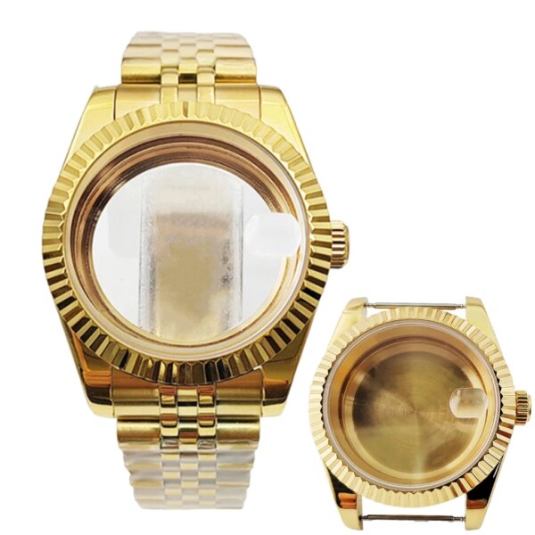 36mm 39mm Gold Watch Case Sapphire Glass Stainless Steel For NH35 NH36 ETA2824 2836 Miyota8215 8205 821A PT5000 ST2130 Movement