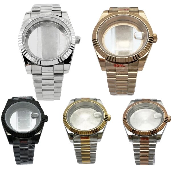 36mm 39mm Watch Case With Strap Sapphire Glass For NH35 NH36 ETA2824 PT5000 ST2130 Miyota8215 8205 821a ETA2836 Automatic