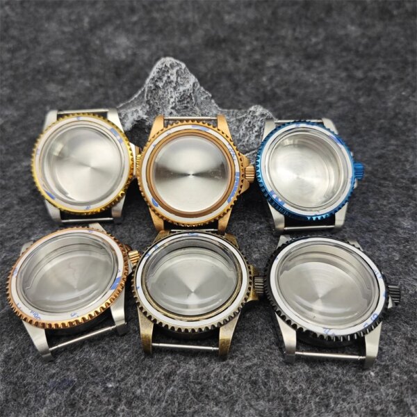 39.5mm Vintage Stainless Steel Watch Case Bubble Crystal Watch Parts for NH35/ NH36 Mechanical Movement